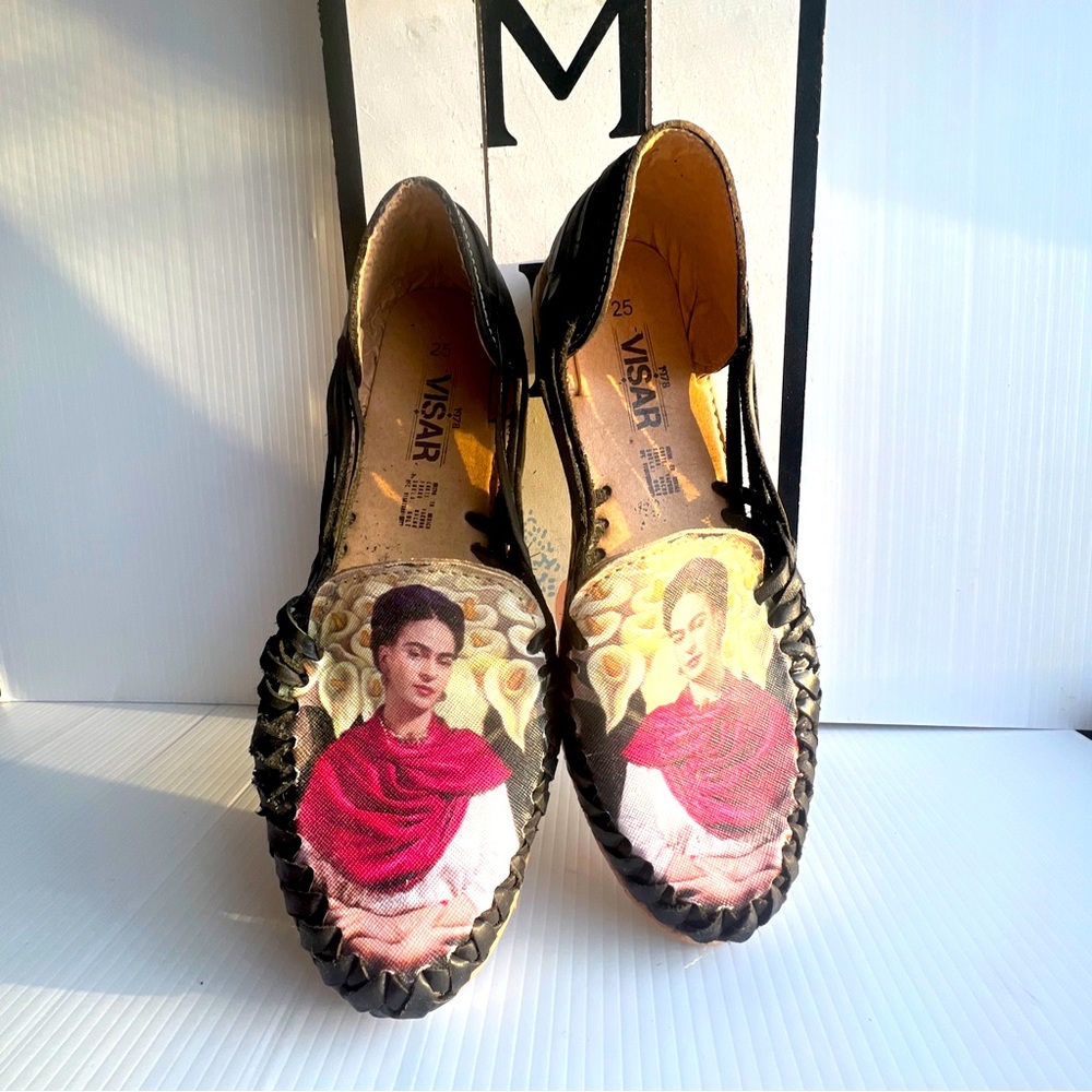 Visar Sandals Huaraches Frida Kahlo Mexico Leather size 25 (Women US 8 )
